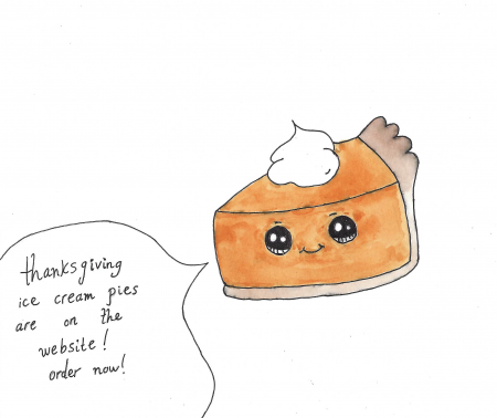 A cartoon pie until we take photos